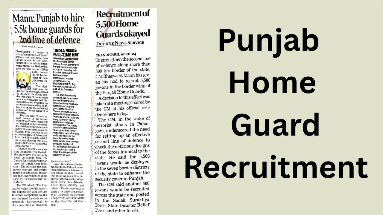 Punjab Home Guard Recruitment